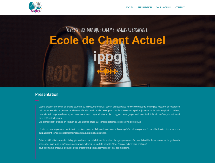 Ecole Chant Actuel IPPG